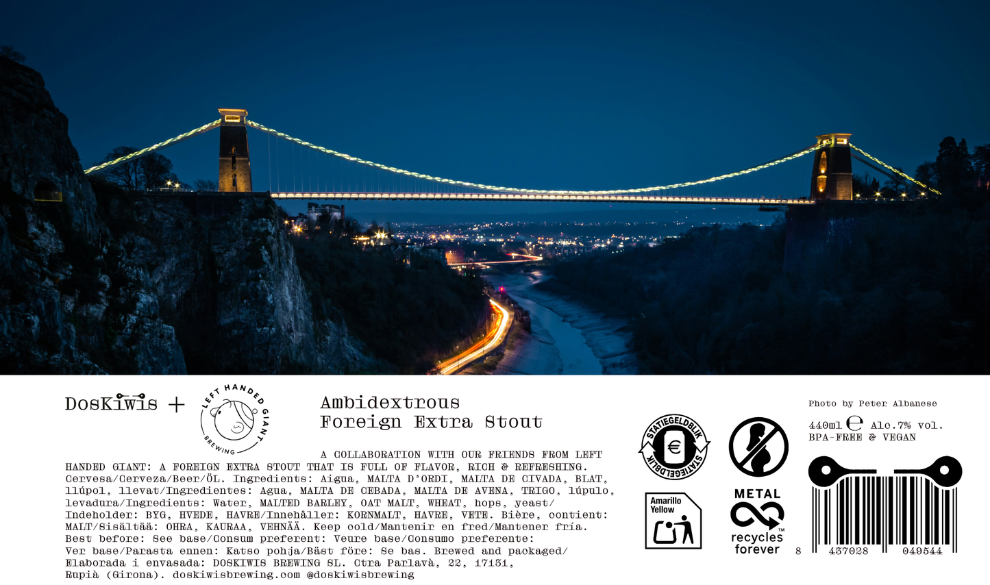 DosKiwis + Left Handed Giant: Ambidextrous Foreign Extra Stout